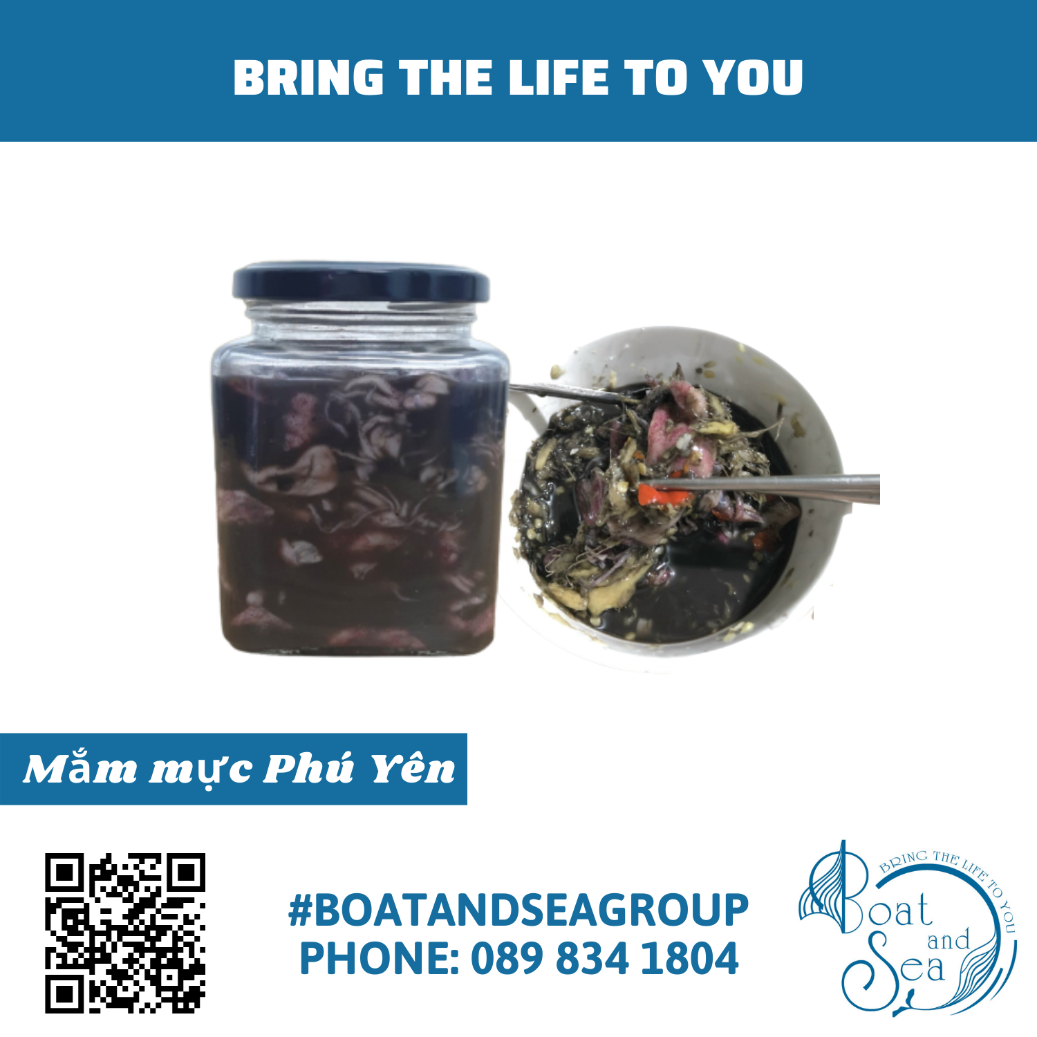 Mắm mực đất Baby Phú Yên - Hộp thủy tinh 500g