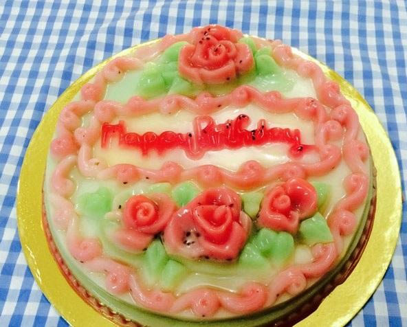 [HCM]Khuôn rau cau nhựa Happy birthday hoa hồng 25cm