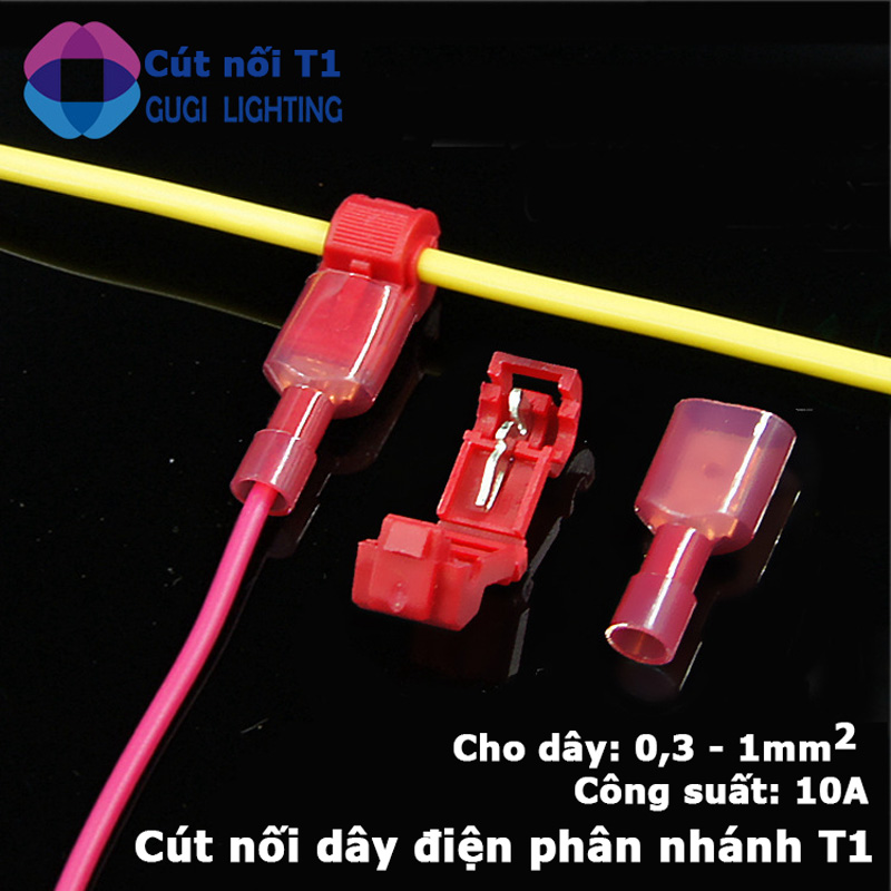 Combo 50 cút nối dây điện phân nhánh chữ T cho dây từ 0.3 - 1mm2 (T1)