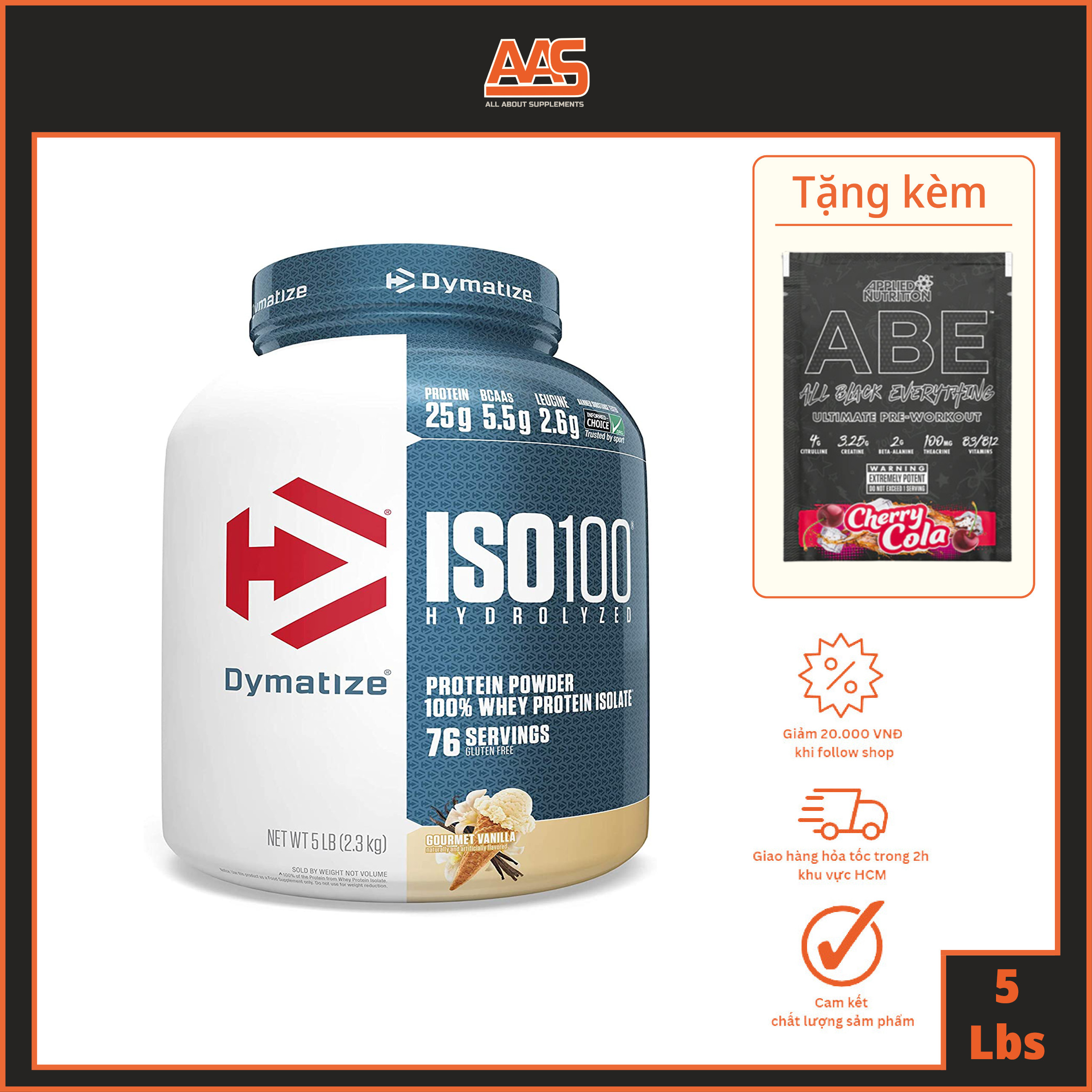 WHEY PROTEIN - DYMATIZE - ISO100 - 5lbs