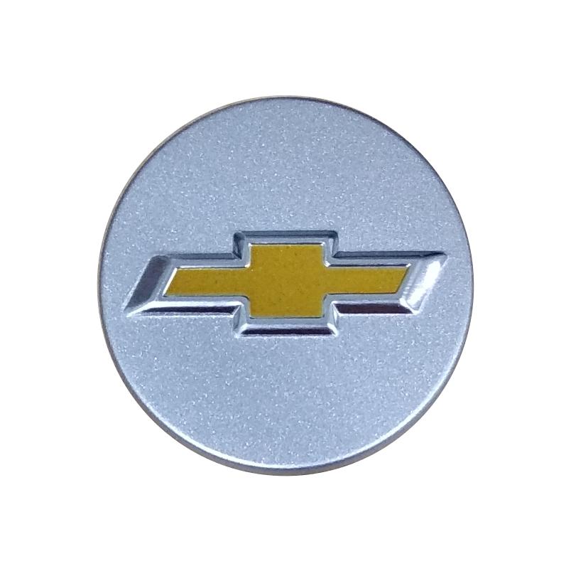 Logo chụp mâm bánh xe ô tô (1 cái logo) 53mm dùng cho Chevrolet Spark (Bạc)