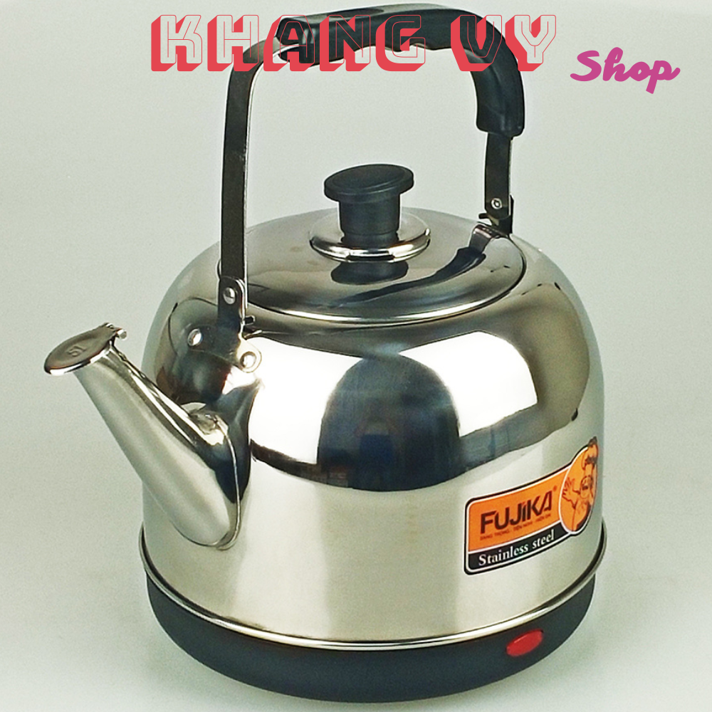 Ấm Điện- Ấm siêu tốc SD50- 5 Lít FUJIKA Chính Hãng - Ấm Sử Dụng Sò Kép Chống Cháy Và Chế Độ tự Động Ngắt Khi Sôi- Sử Dụng Inox 304 Sạch Và Dày.