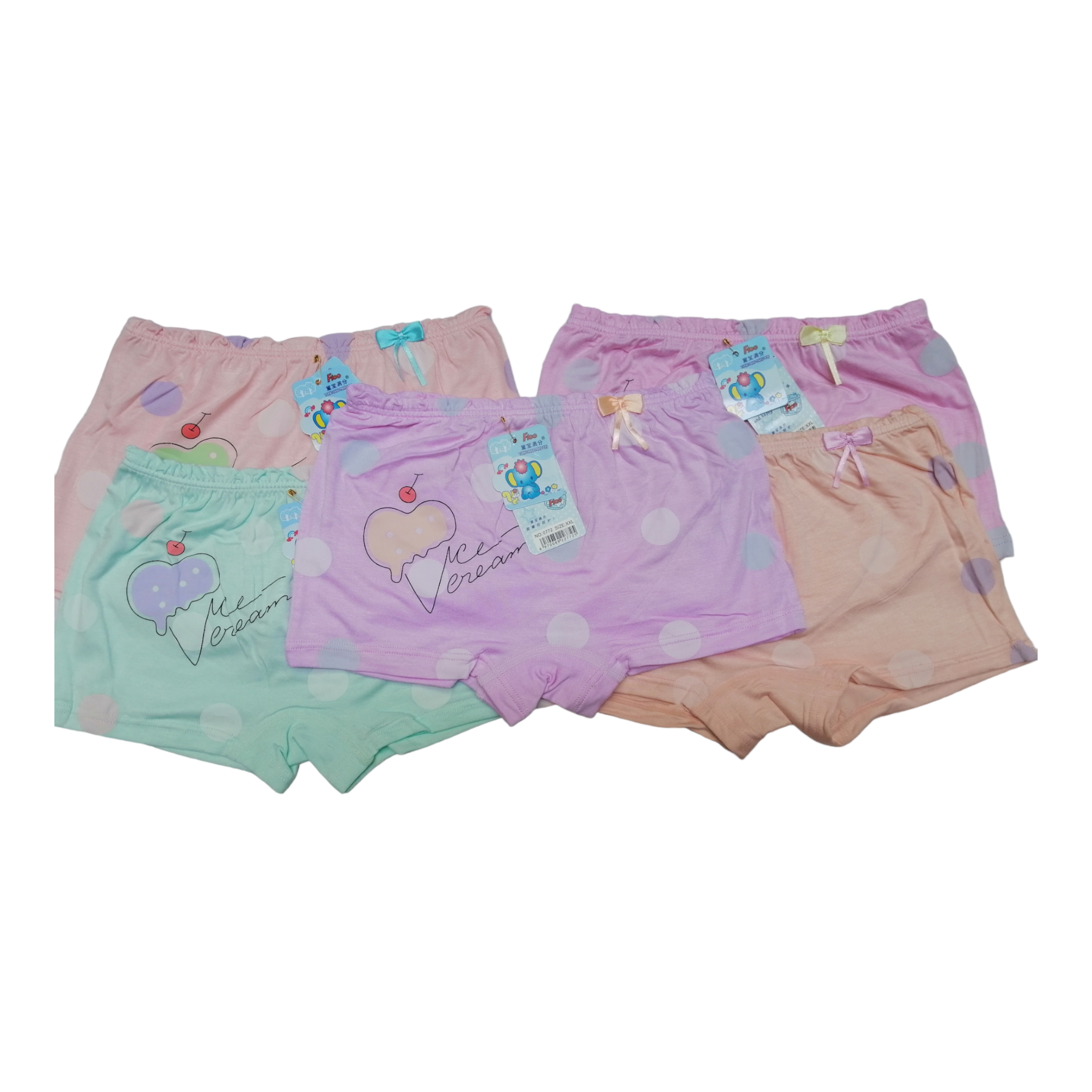 Set 5 quần chip đùi cotton cho bé gái từ 10-26ky
