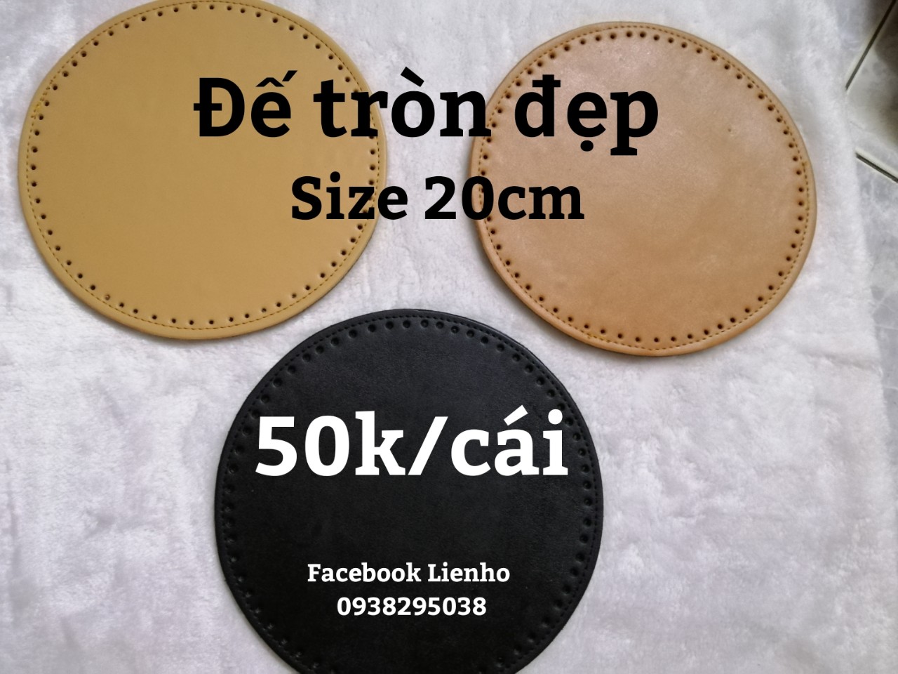 Đế da pu tròn size 20cm