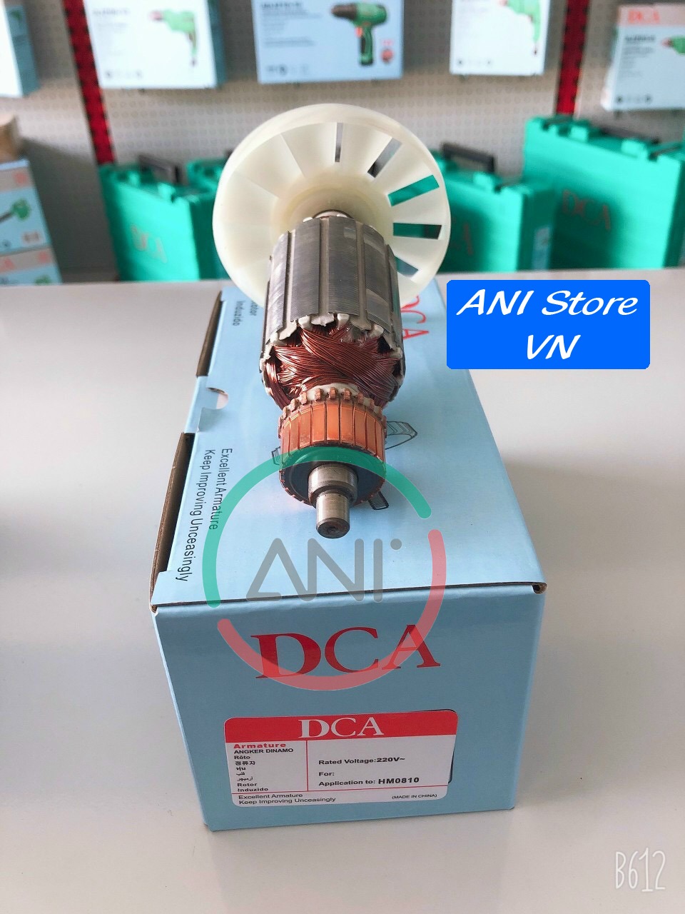 Rotor đục makita 0810 hm0810 7 răng dây đồng 220v - tặng chổi than