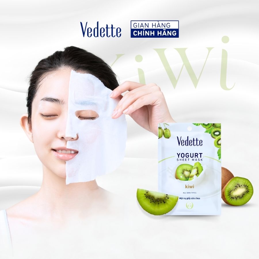 Mặt nạ giấy sữa chua Vedette Kiwi 22ml (TPM041)