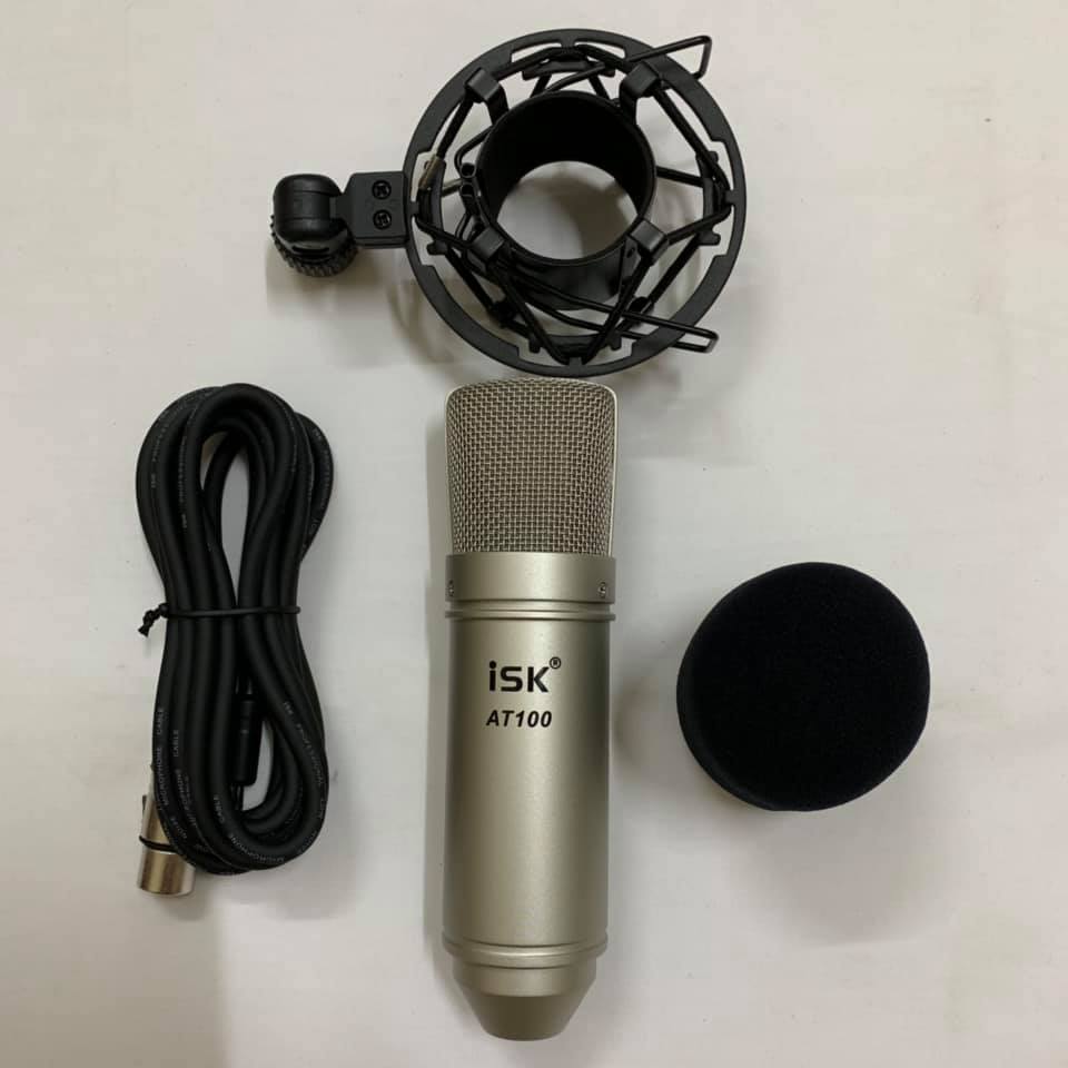 BỘ COMBO mic livestream online micro ISK AT100 CARD H9 PRO BLUETOOTH THẾ HỆ MỚI