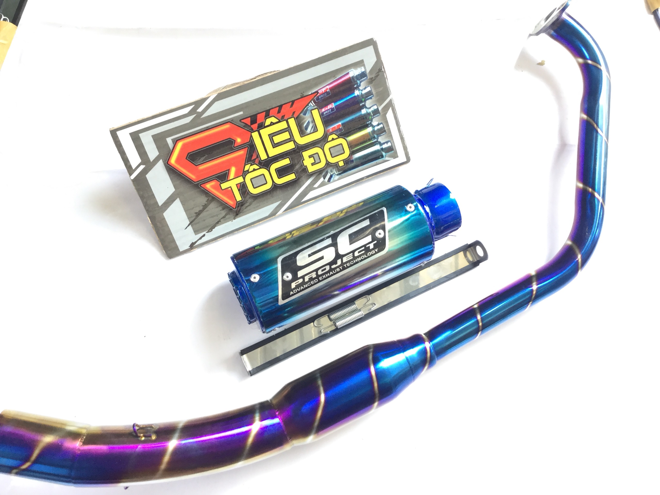 Combo pô sc tròn lưới bao gồm cả cổ pô bầu hơi titan độ cho xe r15,......