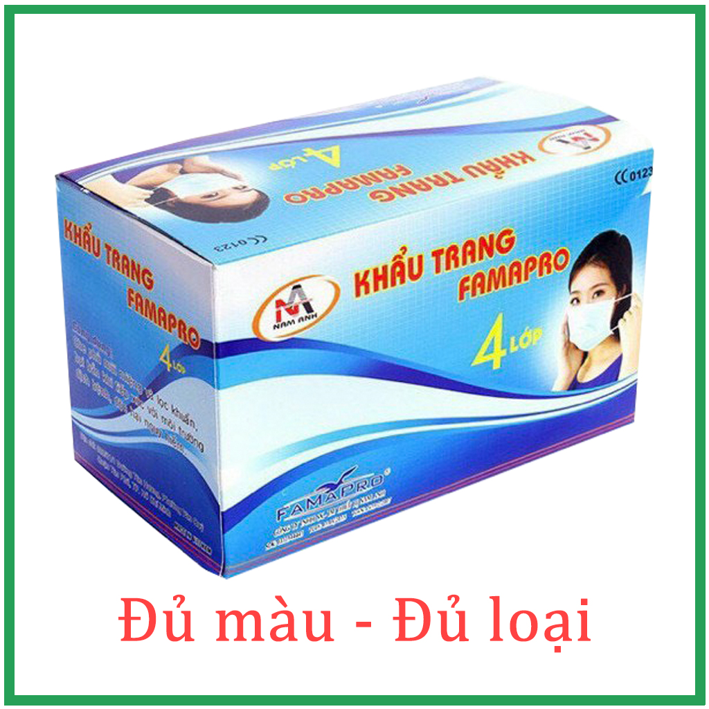 [HCM]Hộp 50 cái Khẩu trang y tế Nam Anh đủ màu đủ loại người lớn trẻ em