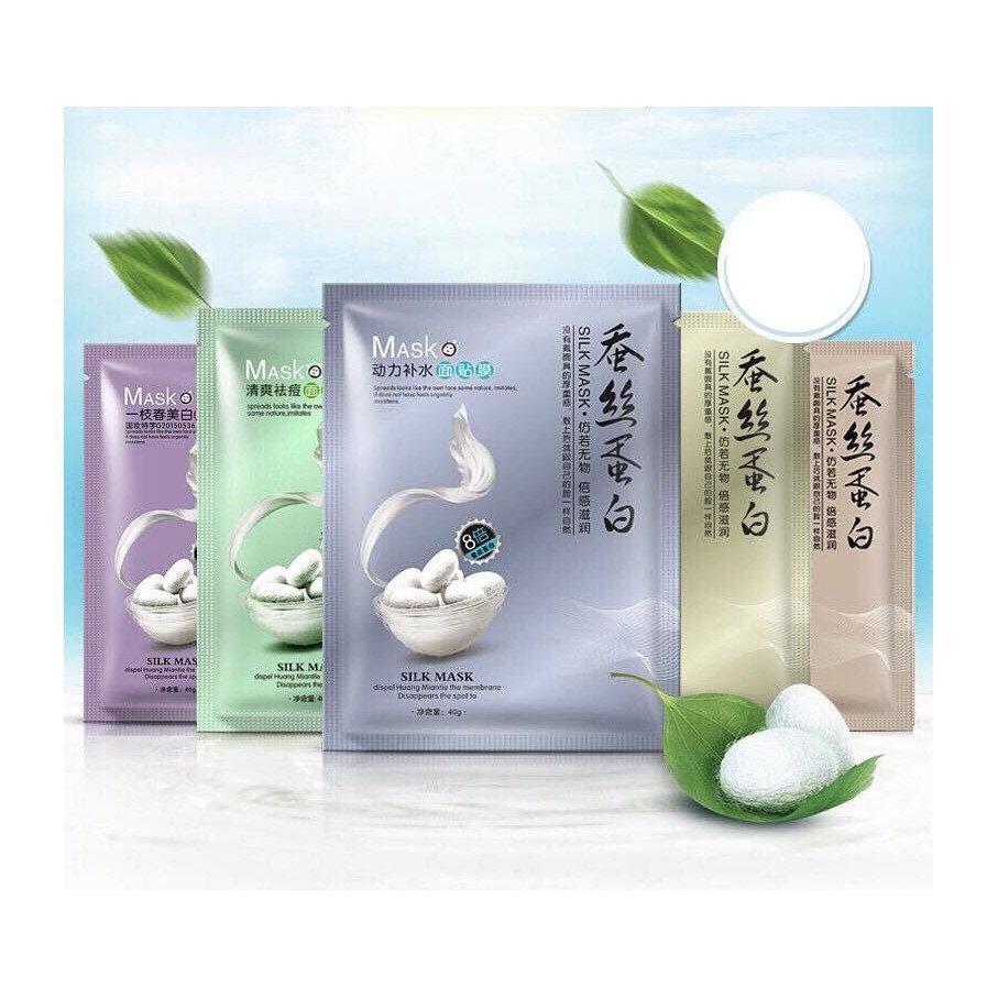 Mặt nạ giấy dưỡng da mụn cấp ẩm thải độc tơ tằm one spring silk