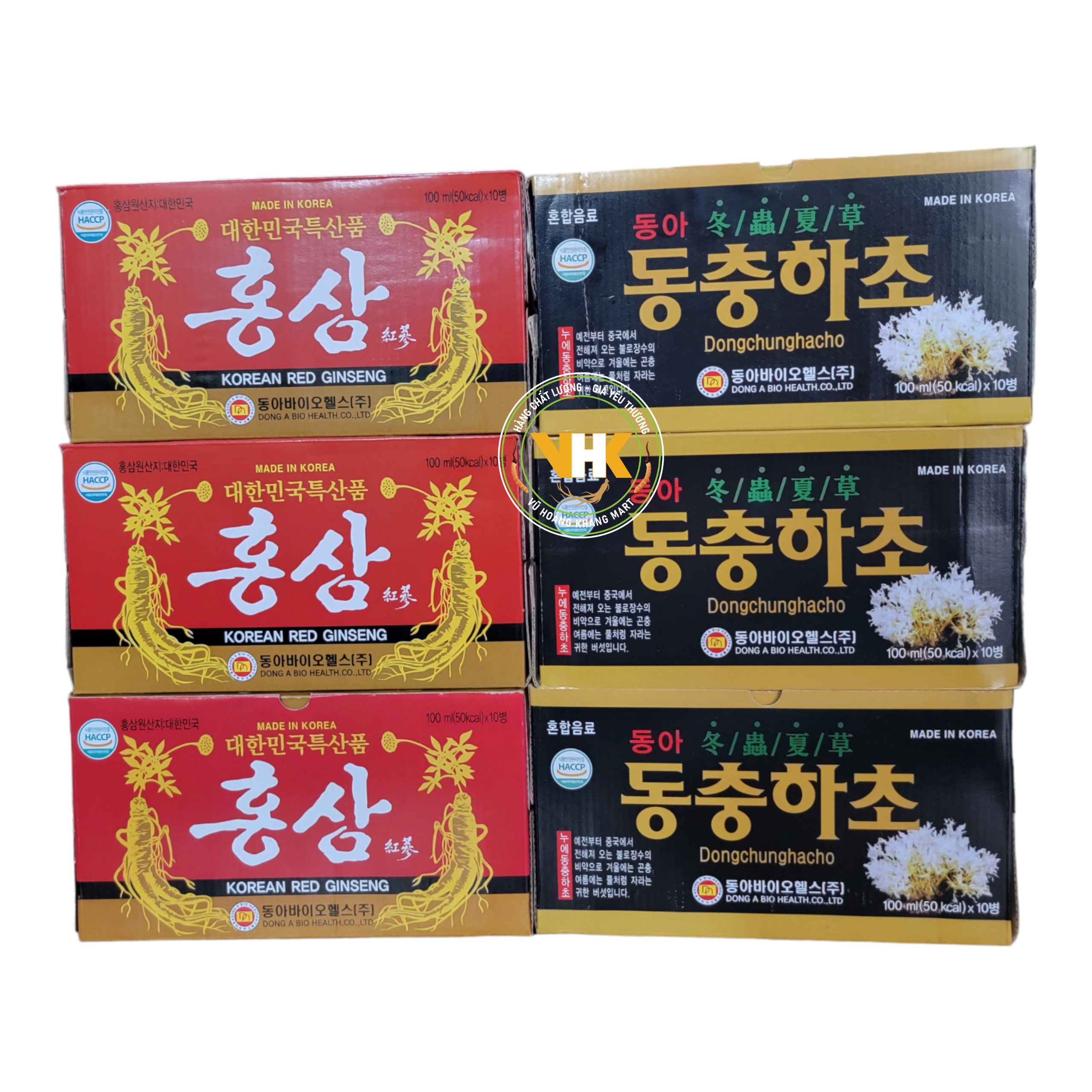 Nước uống hồng sâm đông trùng hạ thảo dong a hàn quốc hộp 10 chai