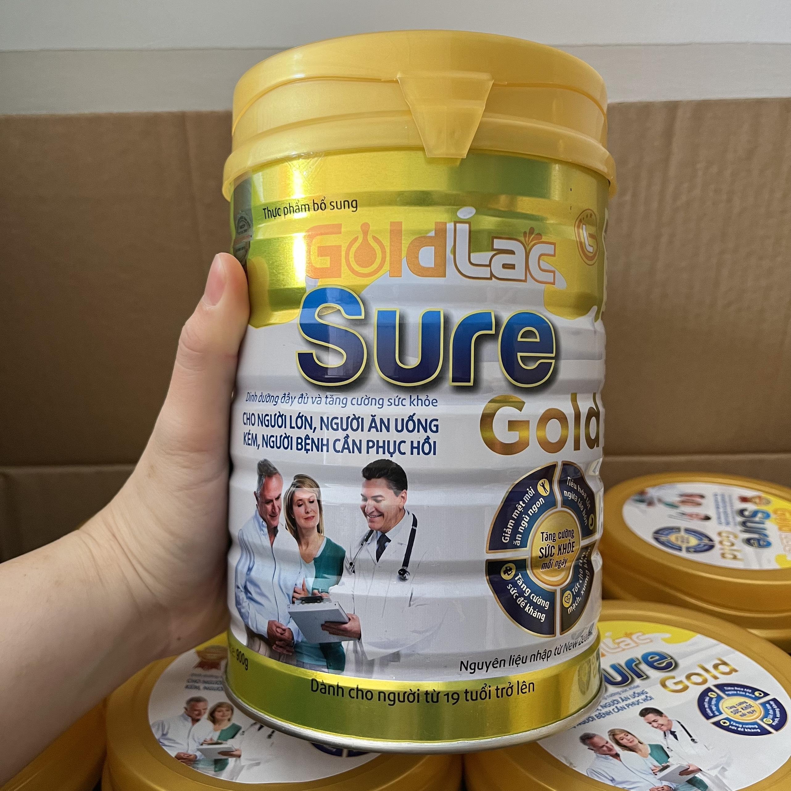 Sữa phục hồi sức khỏe GOLDLAC SURE GOLD dành cho người mới ốm dậy, người cần phục hồi nhanh sức khỏe cho người già hộp 900g