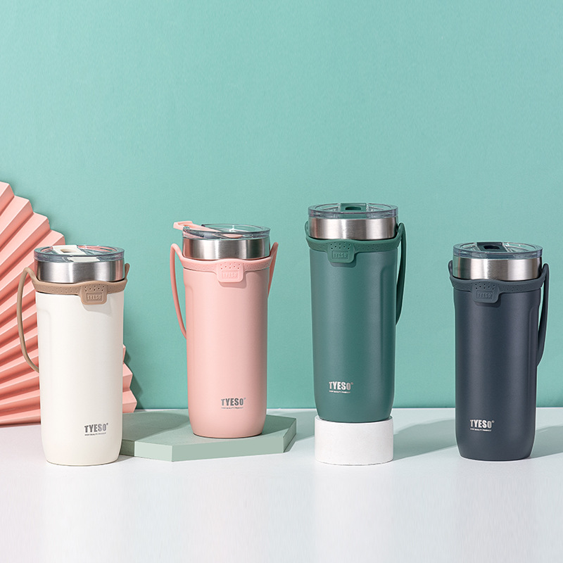 Ly giữ nhiệt TYESO chính hãng 710ml 550ml cao cấp inox 304, ly nước có quai cầm chắc chắn TYESO MAX Tumbler Đi kèm với ống hút bằng thép không gỉ và bàn chải làm sạch