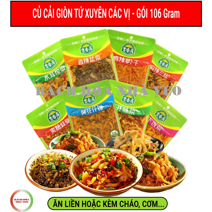 Củ cải giòn tứ xuyên, củ cải muối trung quốc siêu ngon – gói 106g – hàng chuẩn