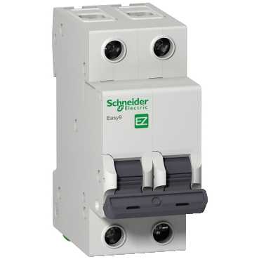 Schneider Aptomat 2 Pha 16A 20A 25A 32A 40A 50A 63A, Át tép ,Cầu dao tự động, MCB, CB tép Easy9 2P Schneider Electric