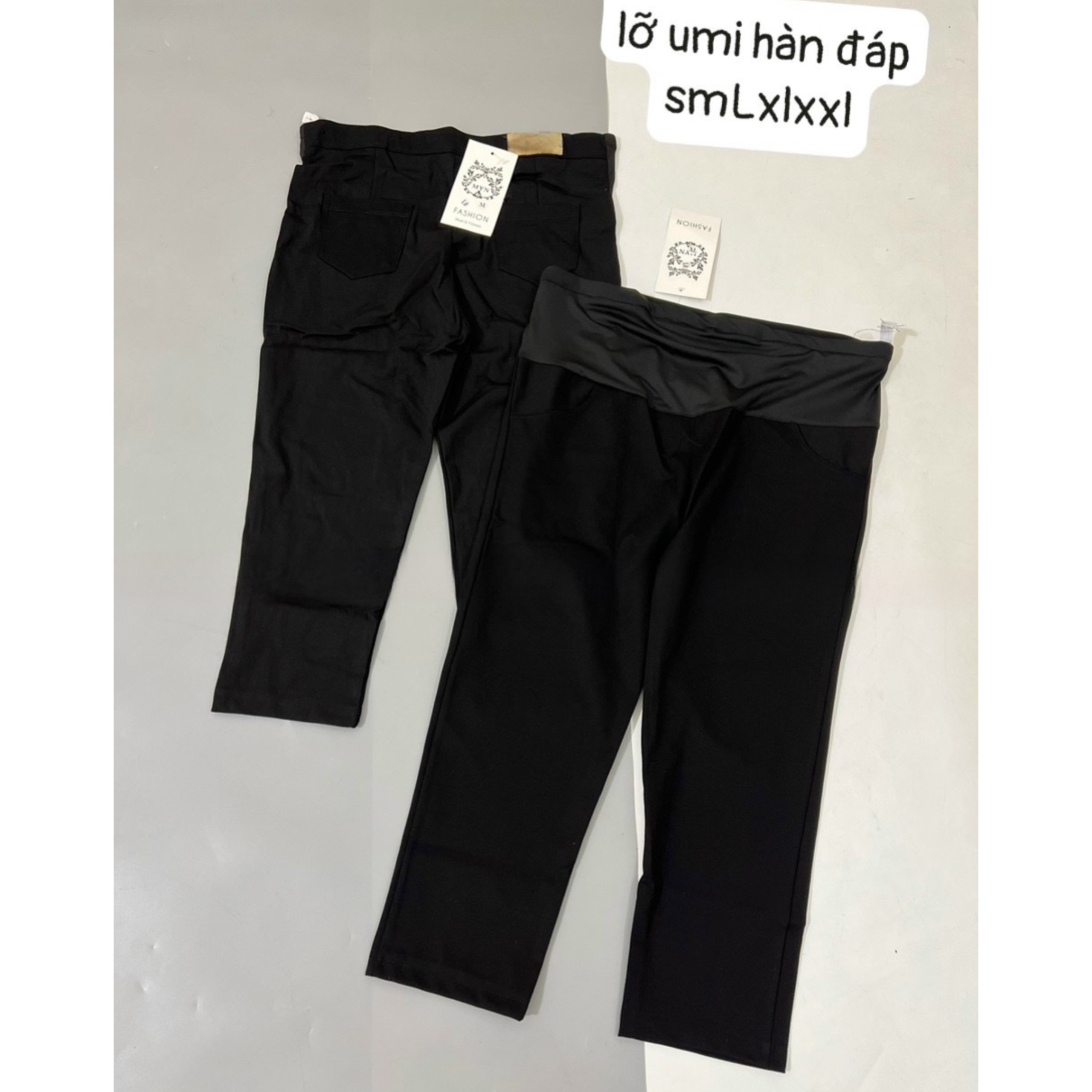 Quần lỡ bầu, quần lửng bầu đáp bụng chất umi q080