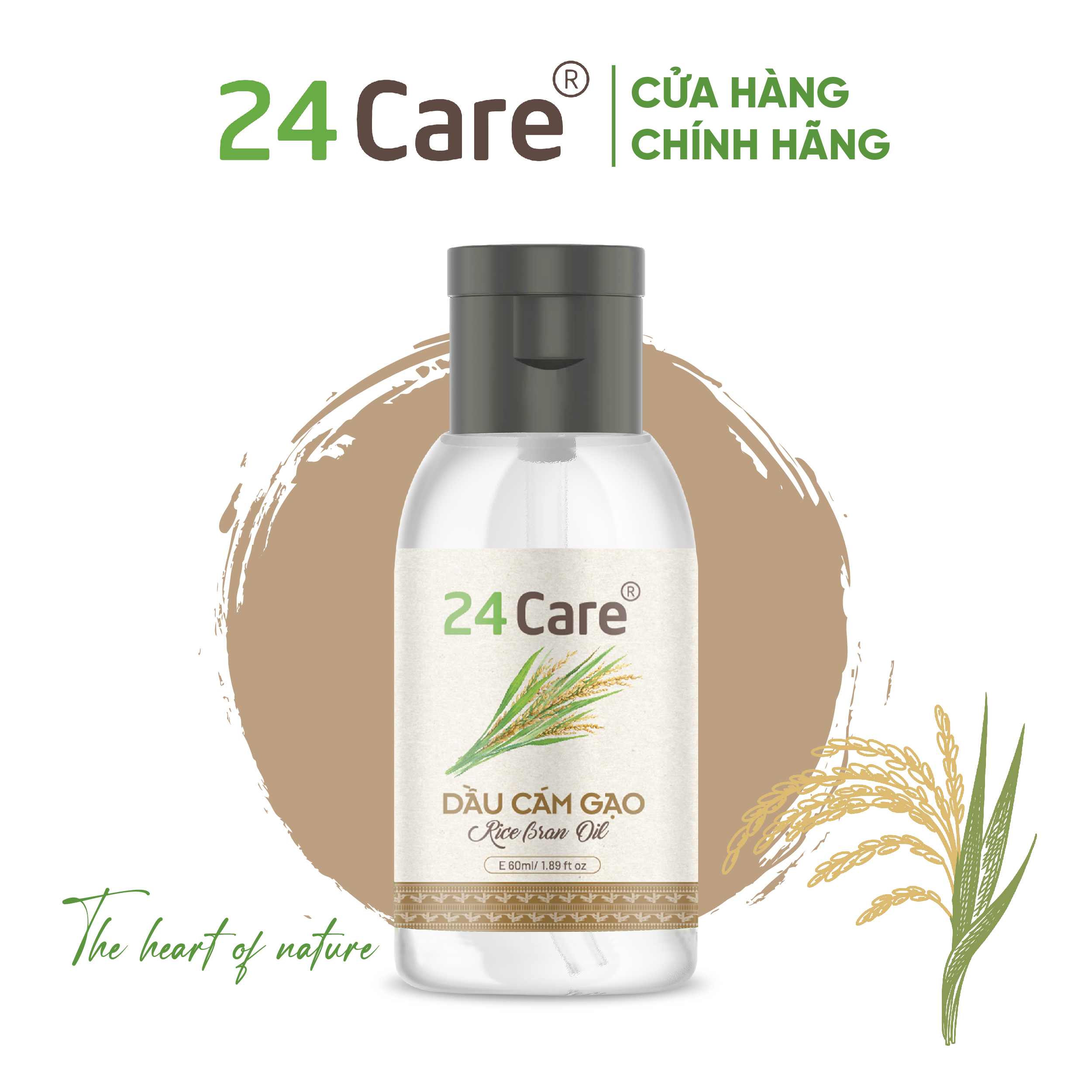 Dầu cám gạo 24Care nguyên chất – làm mặt nạ tẩy tế bào da chết hiệu quả 60/250ml