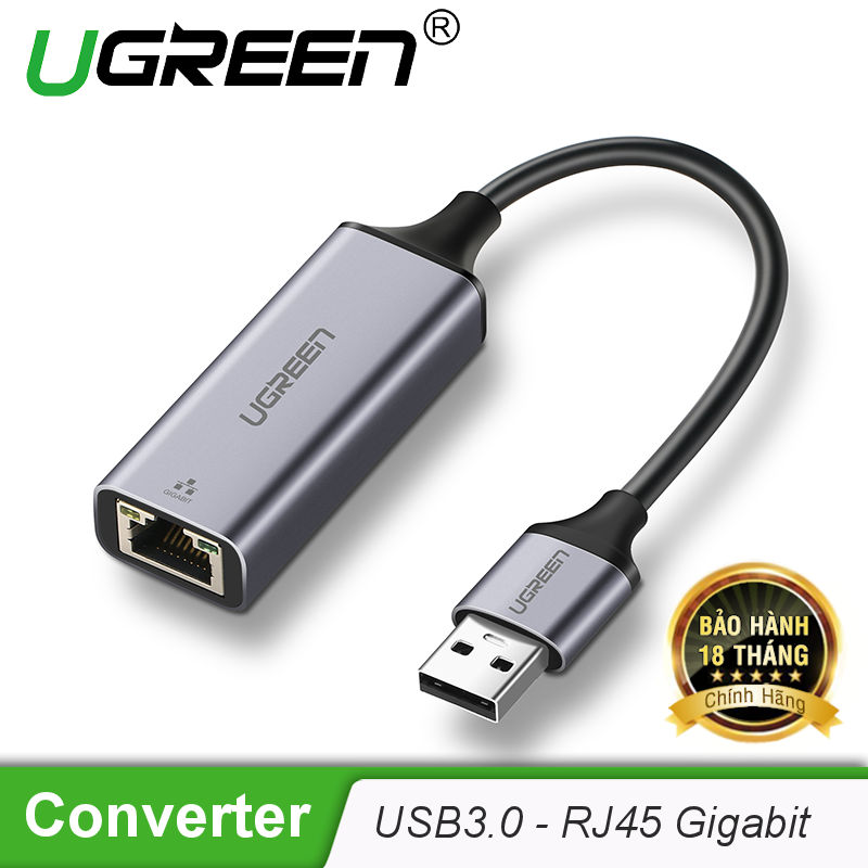 Cáp chuyển usb 3.0 to lan hỗ trợ 1000 mbps ugreen 50922 - ug50922