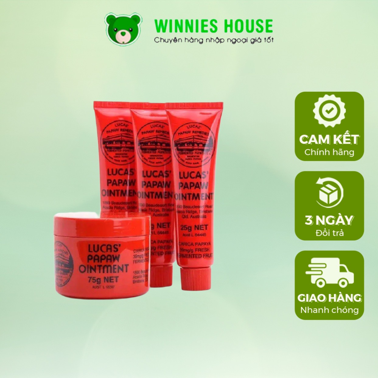 Kem đu đủ đa năng Lucas Papaw Ointment tuýp 25gr