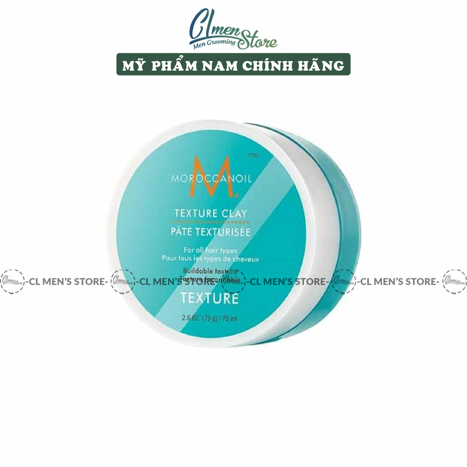 Sáp vuốt tóc Moroccanoil Texture Clay | Tạo kiểu tóc cho nam