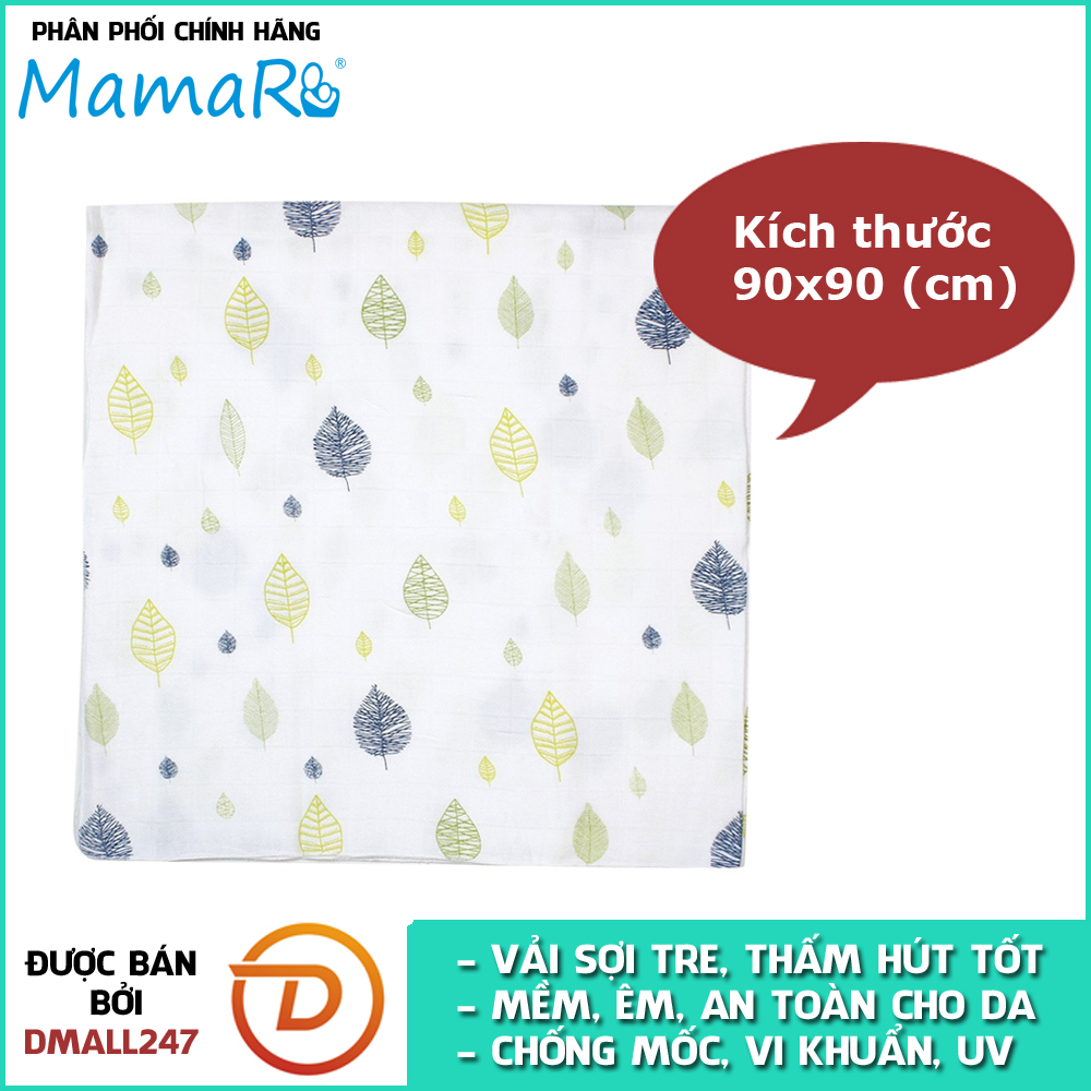 Khăn tắm vải sợi tre cho bé 90x90 Mamaru MA-KT90X90 - Diệt khuẩn, hút ẩm tốt, kháng tia UV - Dmall247, mẹ và bé