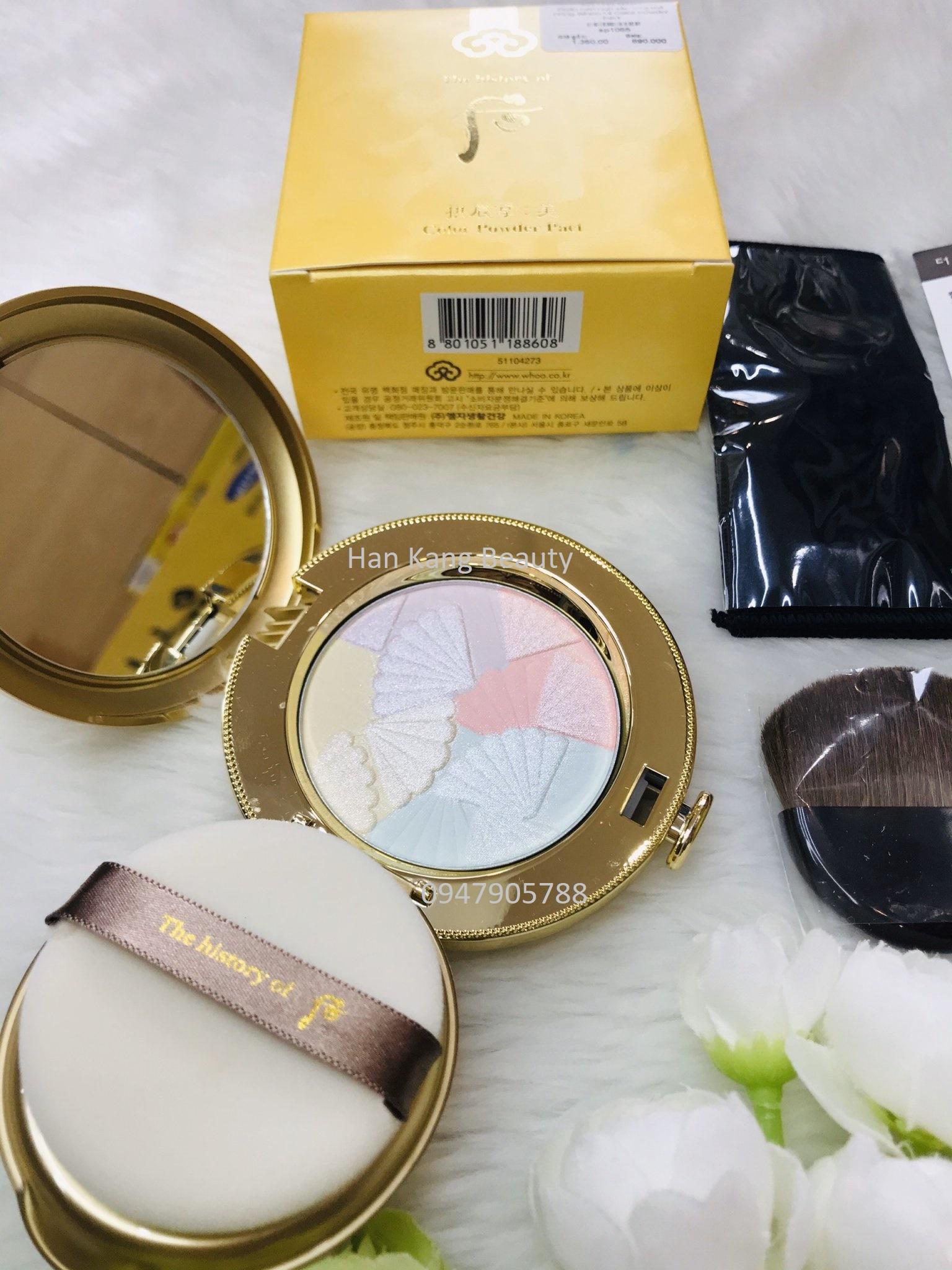 Phấn nén ngũ sắc + cọ má hồng Whoo Gongjinhyang Mi Color Powder Pact