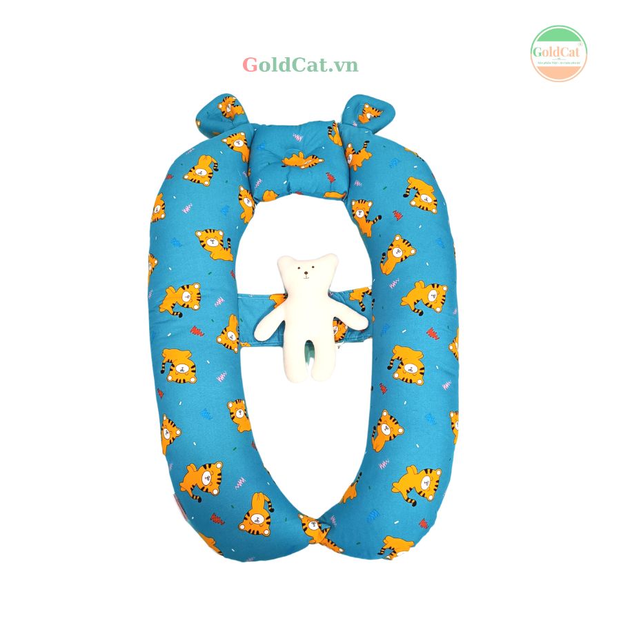 Gối chặn ôm tai gấu cho bé GoldCat cho bé ngủ ngon
