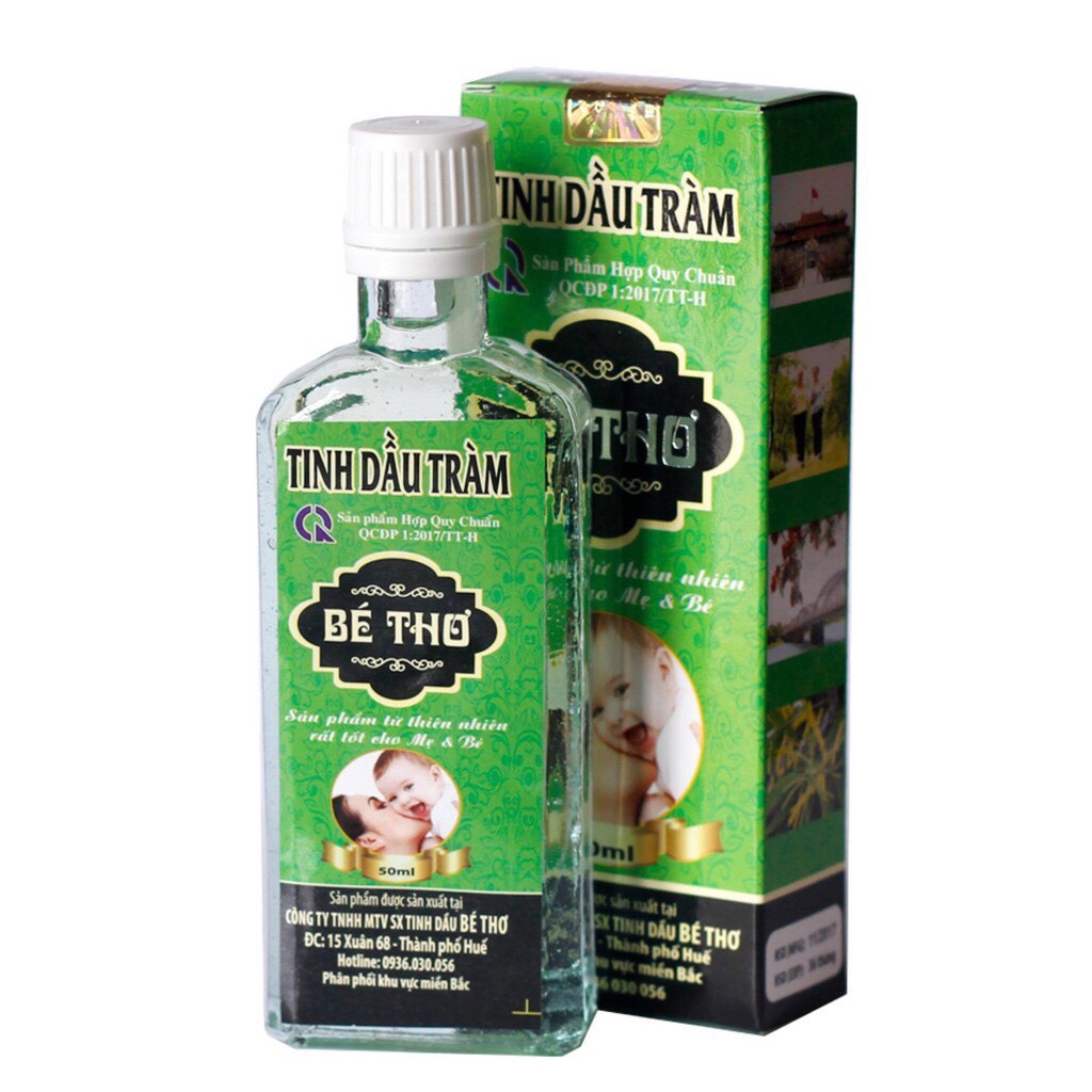 Tinh dầu tràm bé thơ 50ml tinh dầu tràm huế nguyên chất nguyên liệu 100% tự nhiên tinh dầu tràm cho bé chính hãng