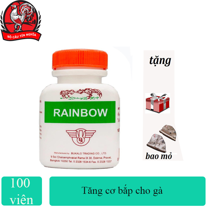 Tăng Cơ Bắp Rainbownuôi tăng cơ,phát triển khung hình cho gà tơ-gà đá hiệu quả.
