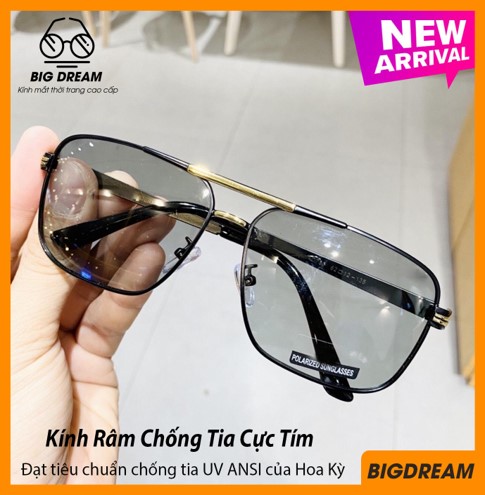 Kính mát nam cao cấp tròng kính đổi màu khi đi ra nắng đổi màu theo nhiệt độ - Mắt kính chống tia UV viền kim loại BDAUDI611 - Bảo hành 12 tháng 1 đổi 1 - Tặng kèm hộp da cao cấp + Khăn lau