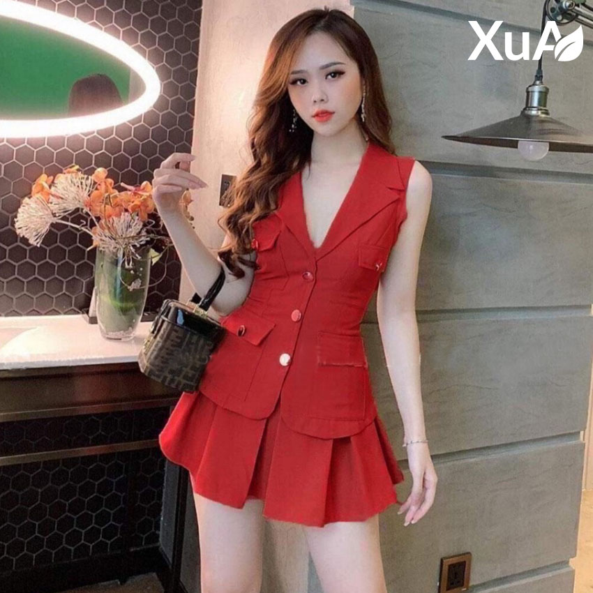 Set Vet và Chân Váy có lót XuA trẻ trung năng động