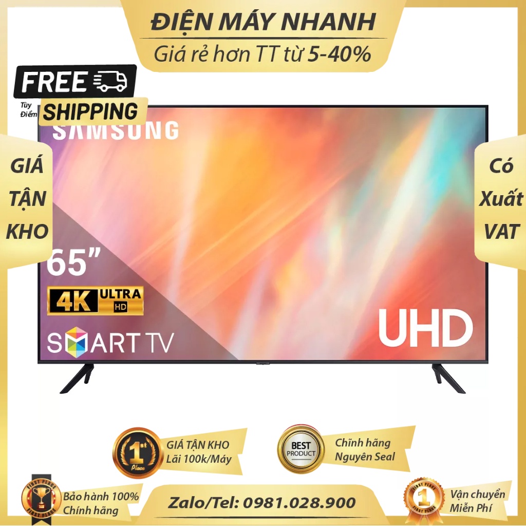 Smart Tivi Samsung 4K 65 inch UA65AU7700KXXV