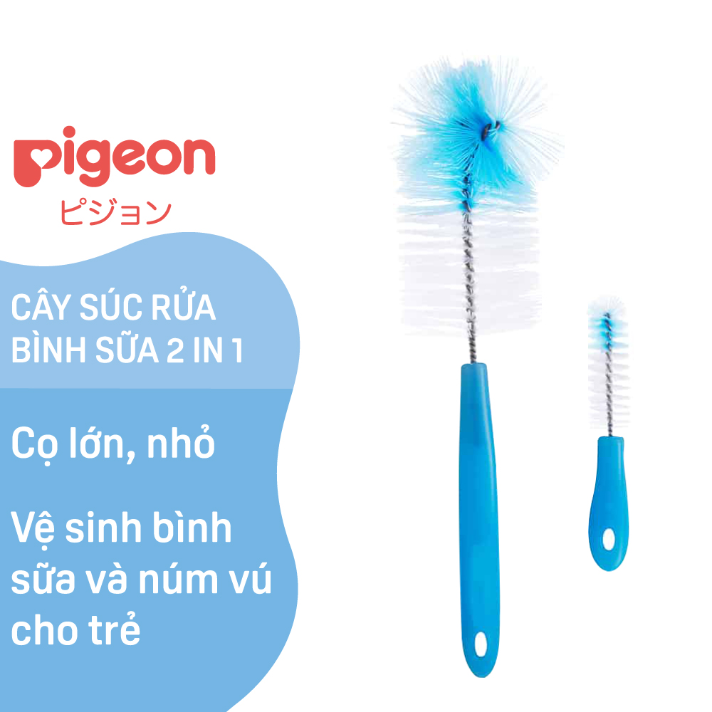 Cây súc rửa bình sữa và núm vú Pigeon - 2 trong 1