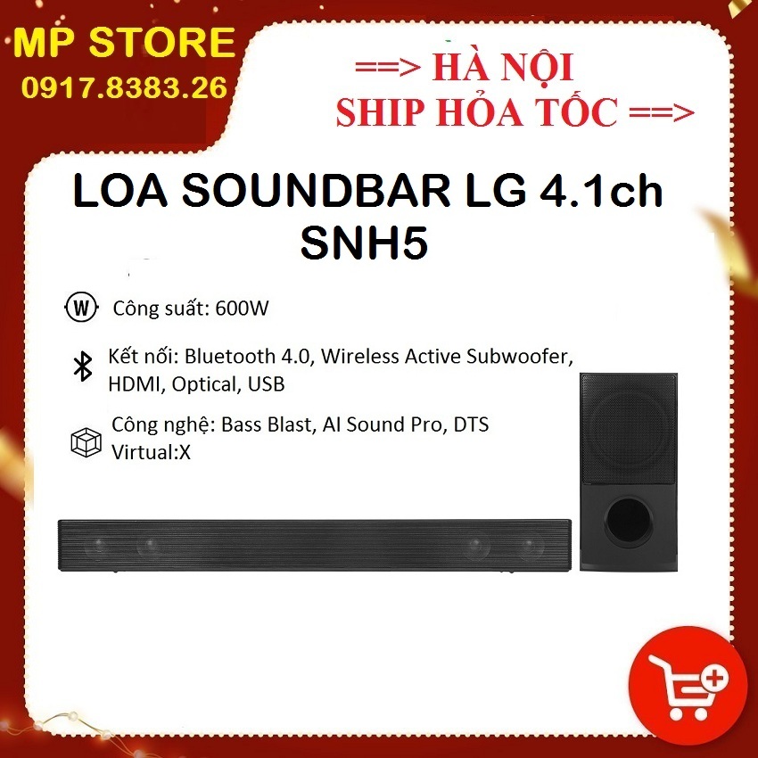 Loa thanh soundbar LG 4.1 SNH5 (600W) | TRẢ GÓP 0% | FREESHIP