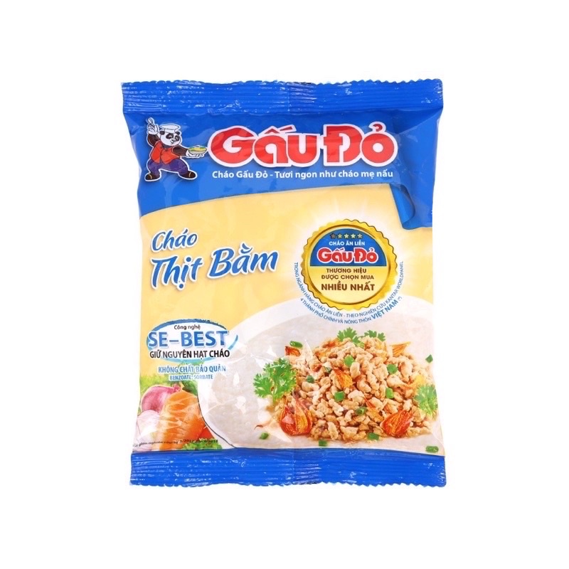 Combo 5 gói cháo gấu đỏ thịt bằm 50g