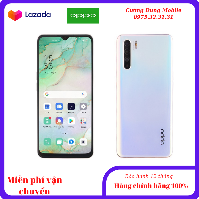 Oppo reno 3,NEW  ( 8G-128Gb)  bảo hành 12 tháng siêu đẹp, chụp ảnh siêu nét, pin trâu, sạc nhanh, cấu hình khủng, điện thoại cày game, máy đẹp.