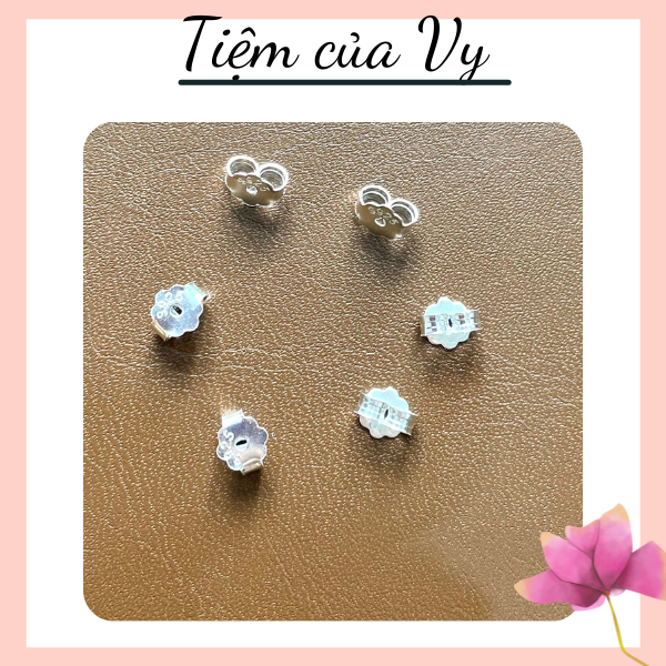 1 đôi chốt khuyên tai bạc S925 siêu sáng