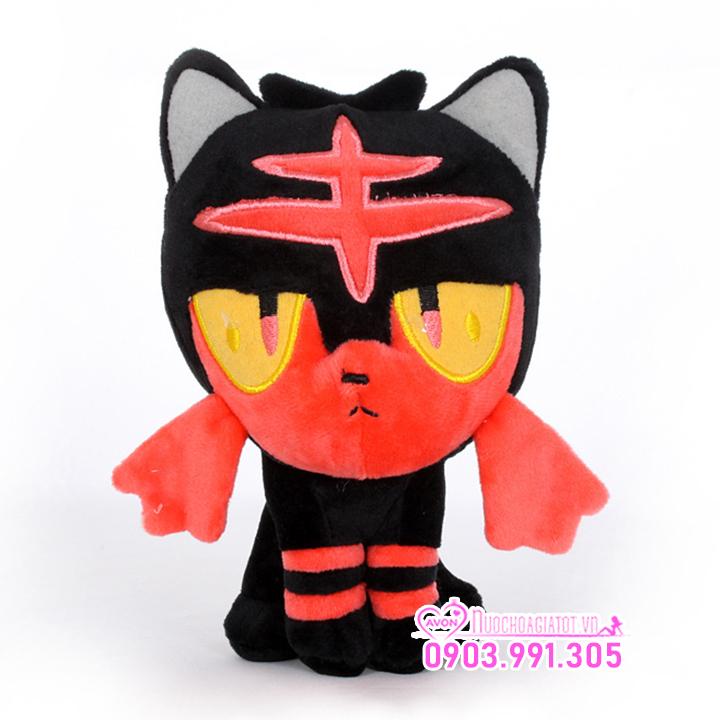[HCM]TẶNG TÚI QUÀ - GẤU BÔNG POKEMON GO MÈO LỬA LITTEN NYABBY 20CM