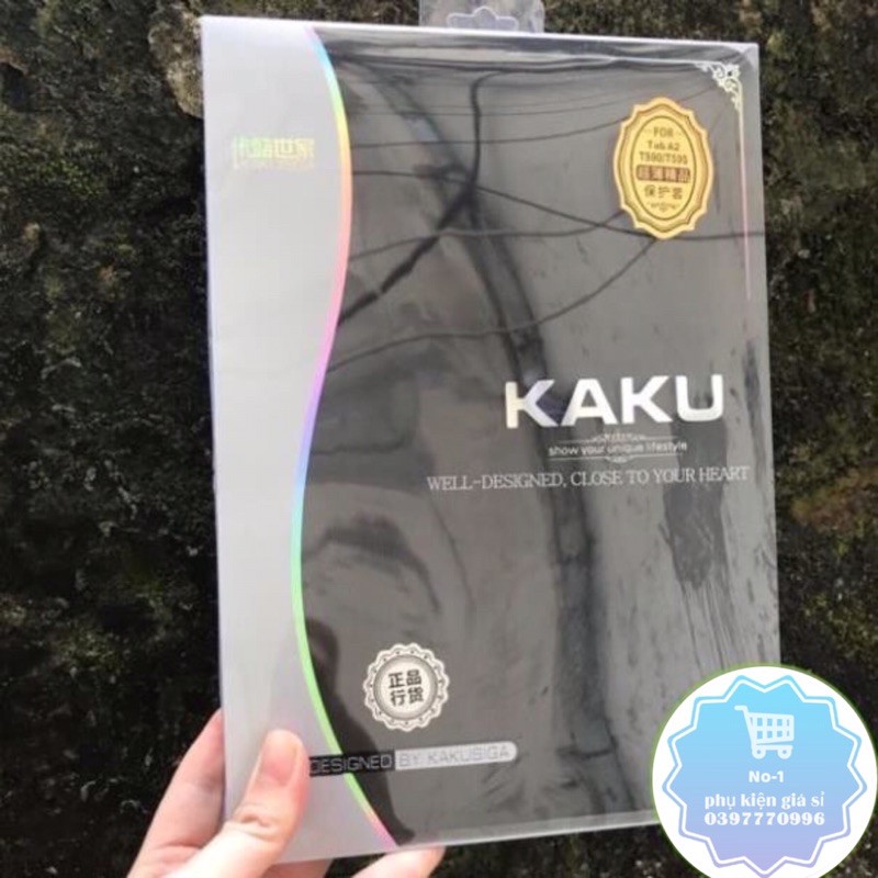 Bao da + kính cường lực samsung galaxy tab a 10.5 2018 t590 t595 inch hiệu kaku