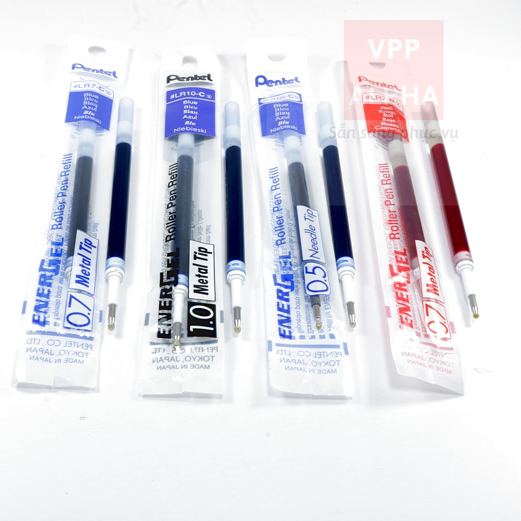 Ruột bút ký Pentel Liquid Gel Ink nét 0.5/ 0.7/ 1.0mm các màu xanh/ đỏ/ đen