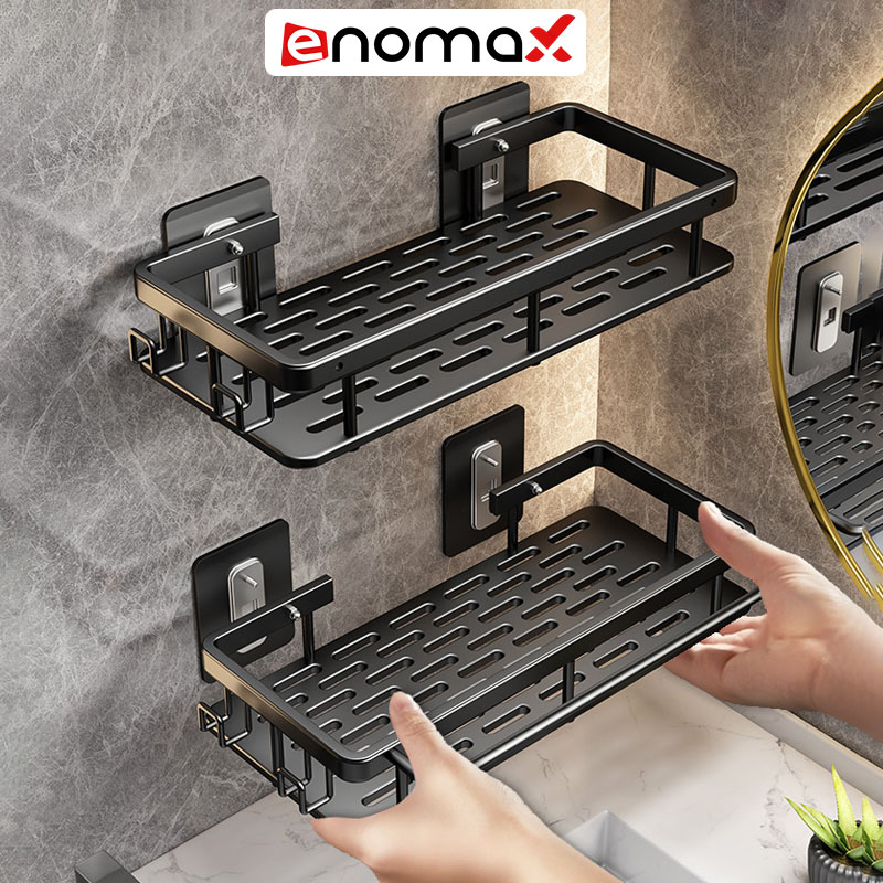  Giá đựng đồ nhà tắm Enomax đa năng treo tường chất liệu Nhôm hàng không cao cấp chống gỉ tặng kèm phụ kiện lắp đặt 