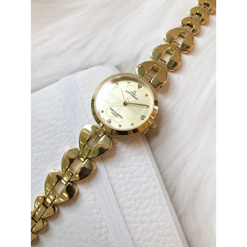 Đồng hồ nữ lotusman LT14A stainless steel sapphire crystal case 26mm. 3atm