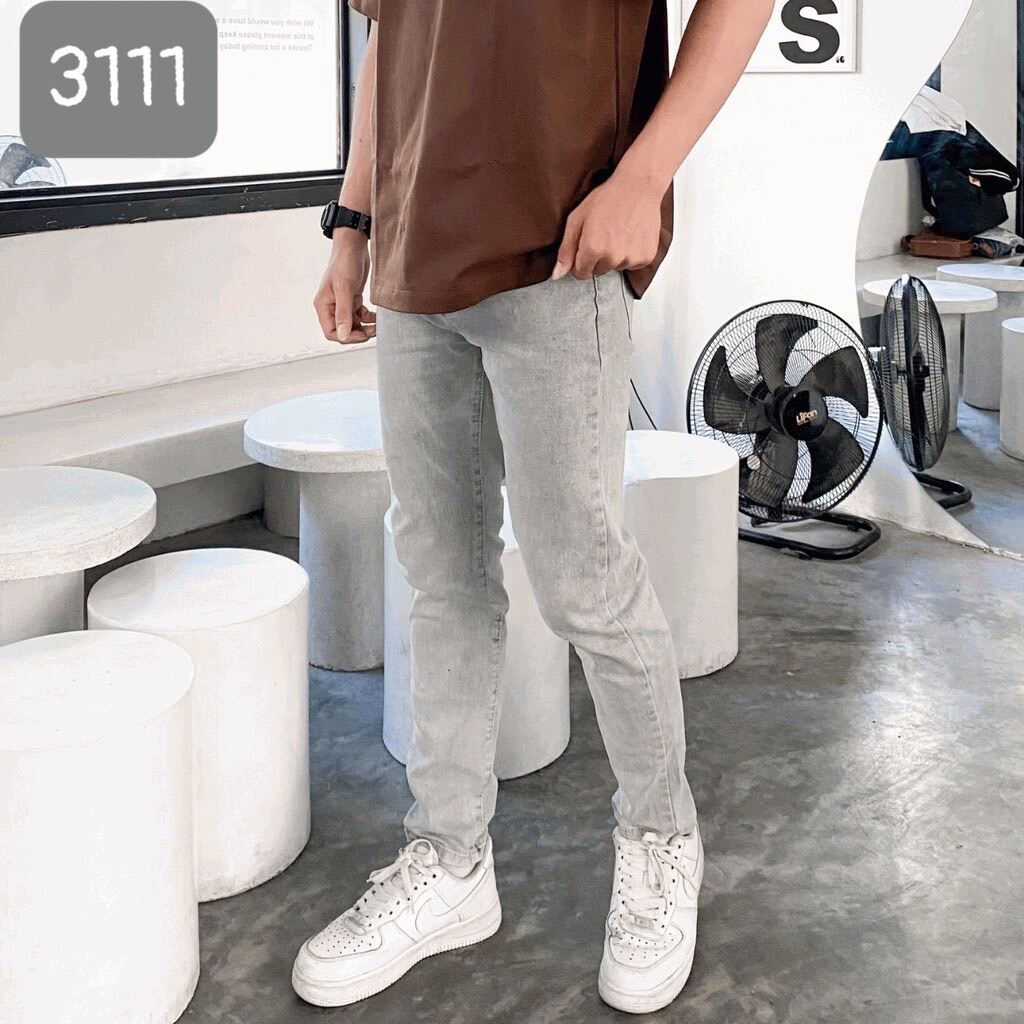 Quần jean nam trơn 3111 thời trang form skinny chất vải dày co giãn mr smile 99