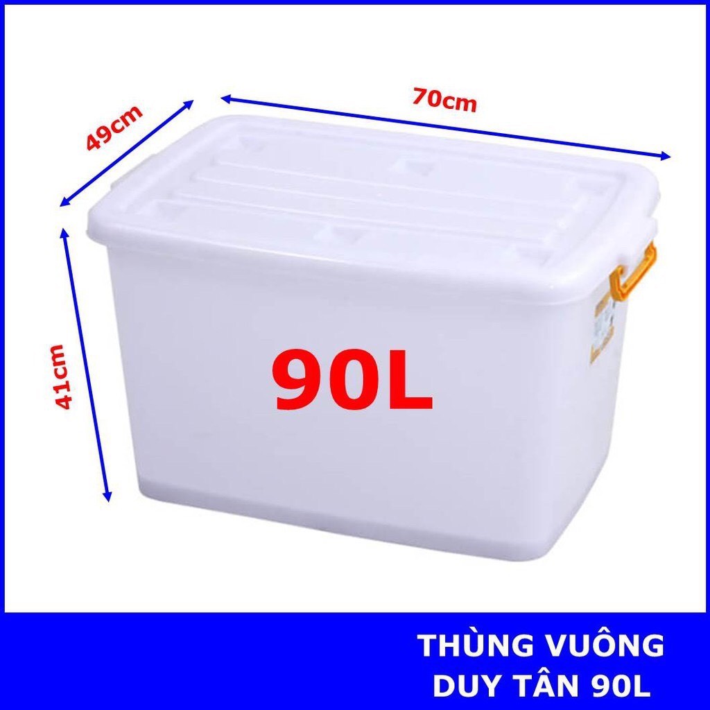 Thùng Nhựa Duy Tân Có Bánh Xe 90L (747)- Giao Nhanh 1H