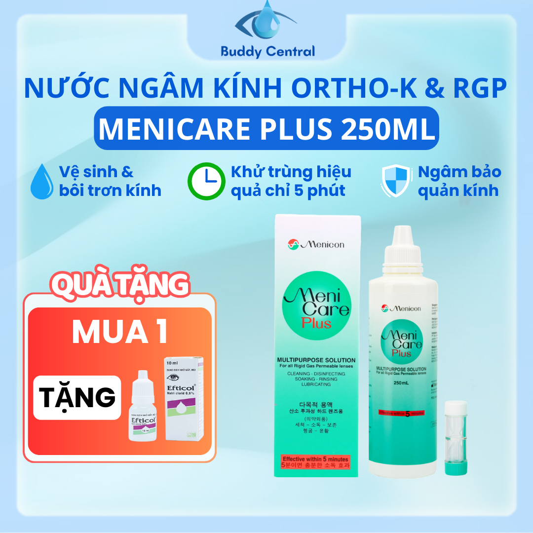  Dung dịch ngâm rửa lens kính áp tròng MeniCare Plus 250ml - Buddy Central 