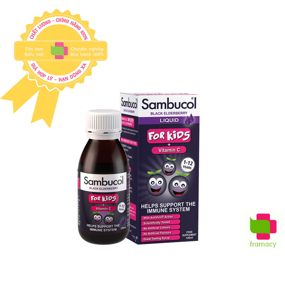 Siro tăng đề kháng cho bé Pediakid Immuno/Sambucol Liquid/ Drops Pháp/UK