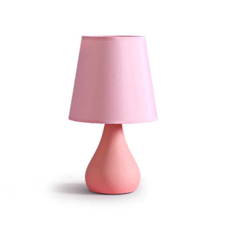 Đèn ngủ để bàn chân đèn bằng sứ chao đèn vải, nhỏ nhắn xinh xắn, đèn phỏng ngủ