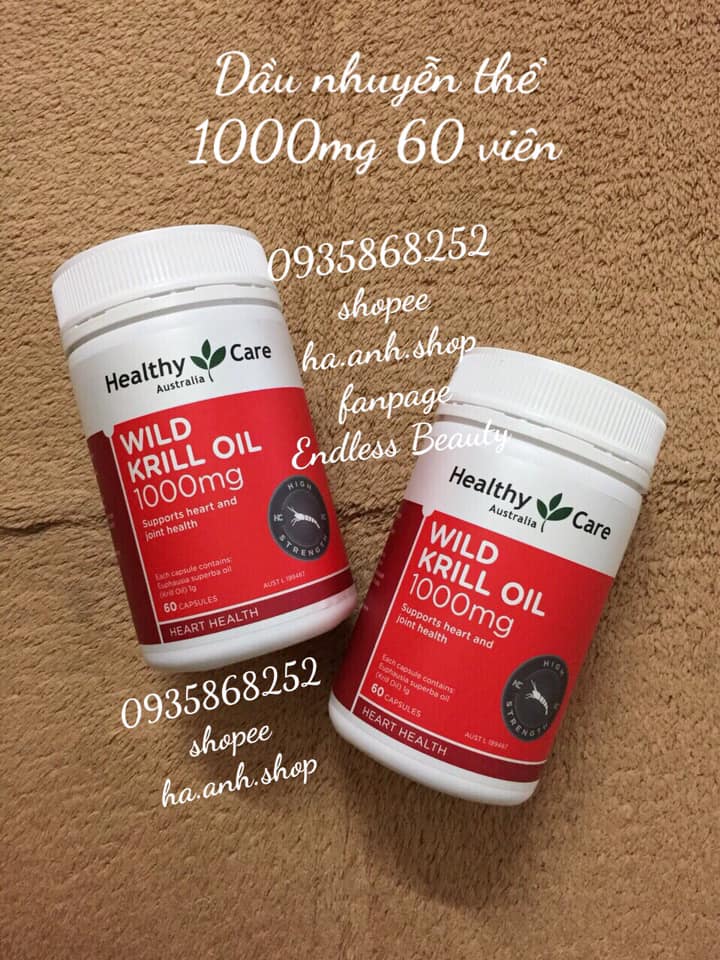 Healthy Care Wild Krill Oil 1000mg 60 viên mẫu mới