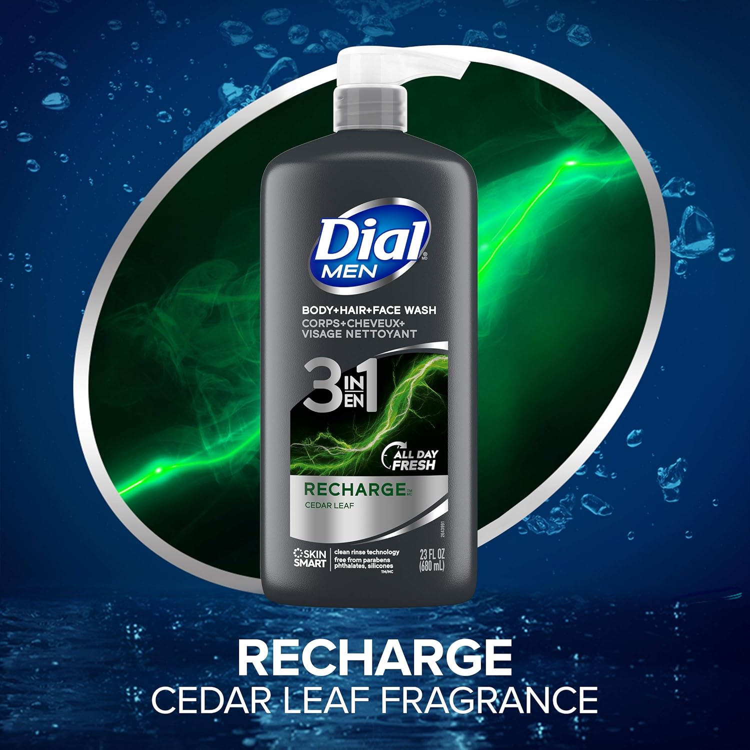 DẦU TẮM GỘI RỬA MẶT 3 TRONG 1 CHO NAM DIAL MEN 3in1 Body, Hair and Face Wash, Recharge 680ml và 946ml