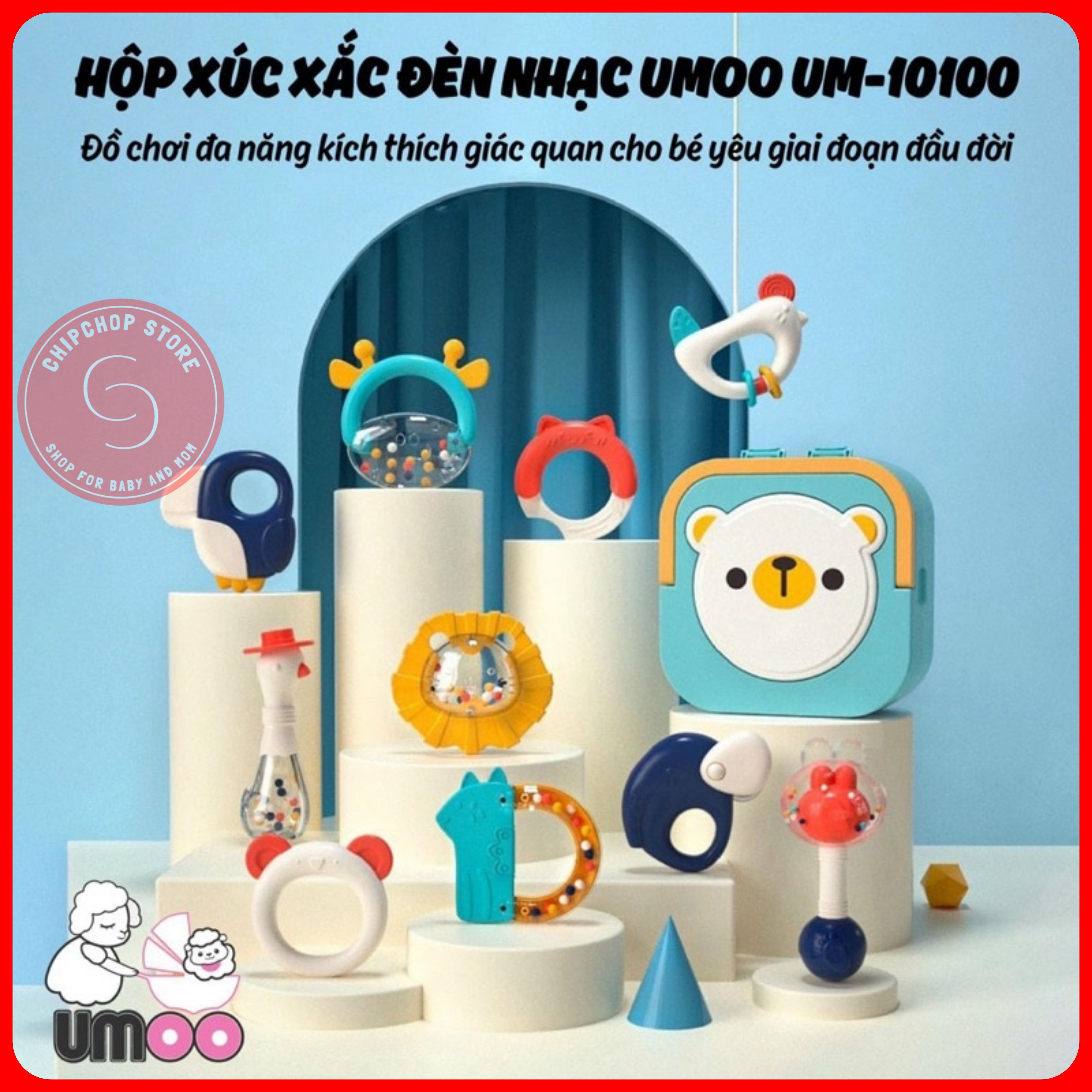 Hộp xúc xắc đèn nhạc umoo um-10100 chính hãng an toàn cho bé